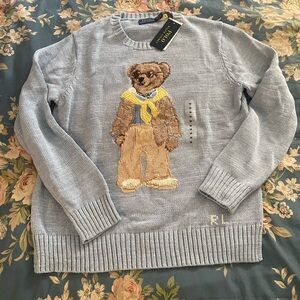 Polo Ralph Lauren Bear Sweater Medium light blue